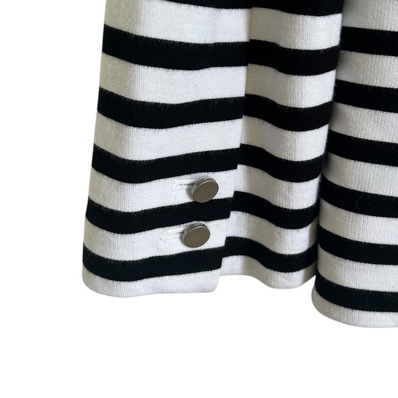 BANANA REPUBLIC Black and White Striped Ponte Blazer Knit Jacket Women's Size 6 - Picture 8 of 10